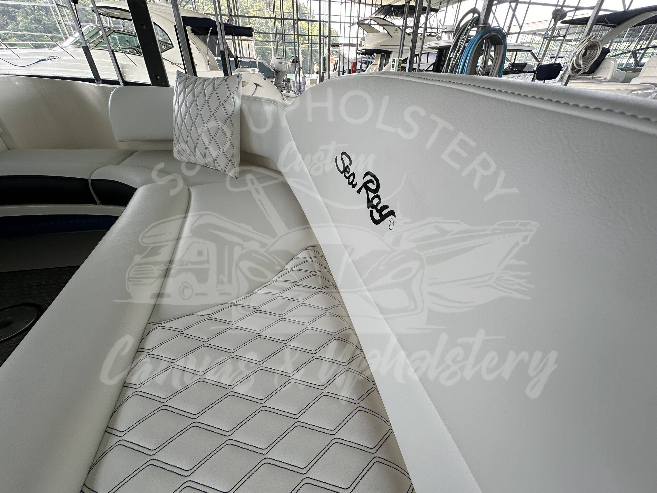 Sea Ray 380: Full Upholstery with Custom Diamond Pattern